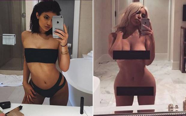 kylie-jenner-kim-kardashian-gemeas-look-igual