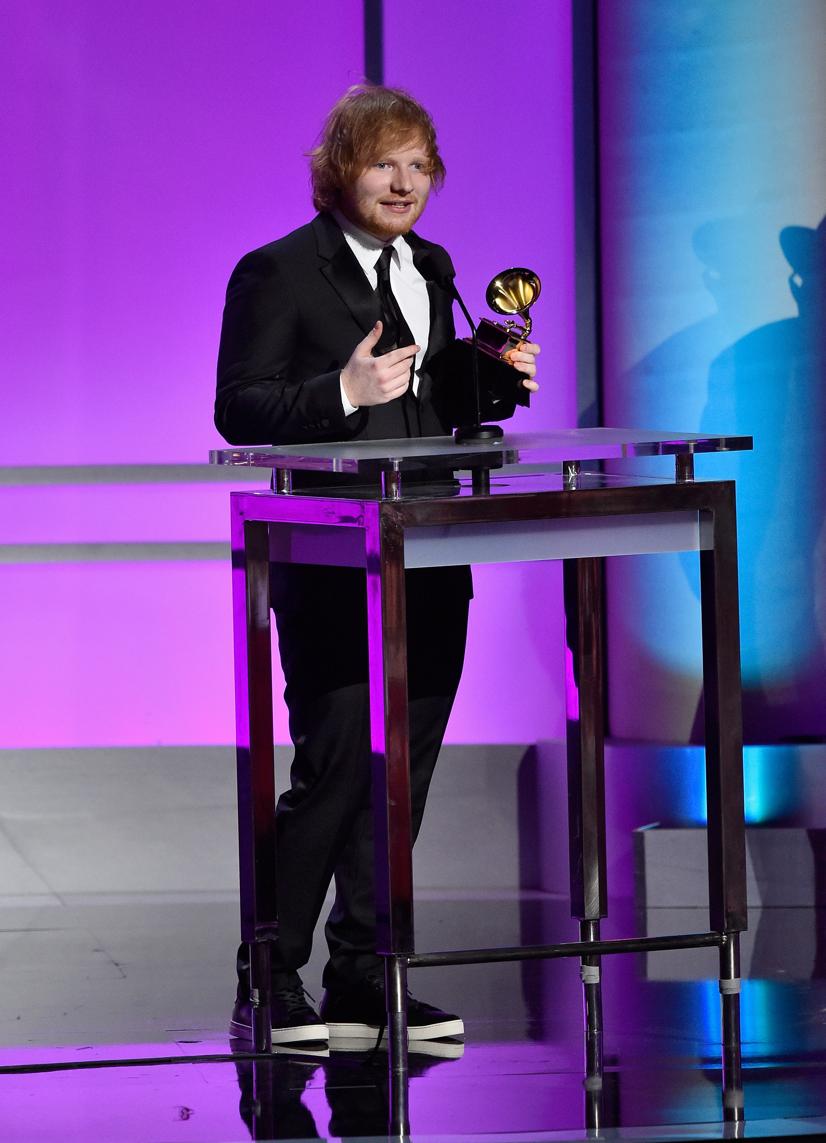 The 58th GRAMMY Awards - GRAMMY Pre-Telecast Ed Sheeran no Grammy (Kevork Djansezian/Getty Images)