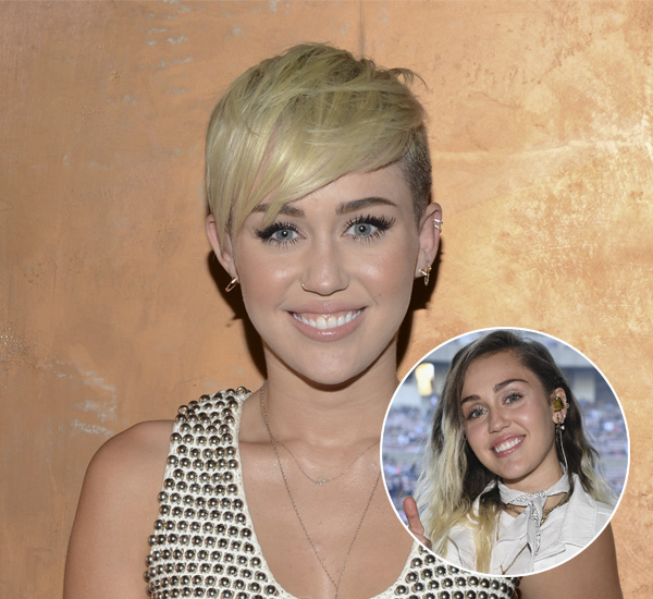 Miley Cyrus de cabelo curtinho com franja