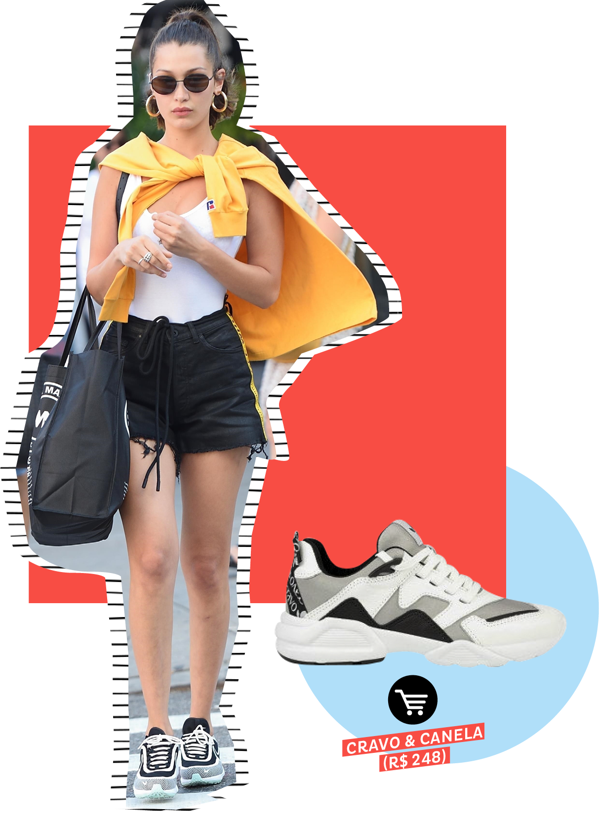 dad-sneaker-como-usar-onde-comprar Bella Hadid usando dad sneakers no street style. Dicas de como usar e onde comprar