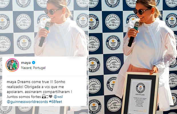 É do Brasil! Maya Gabeira é a primeira surfista a entrar no Guinness Book