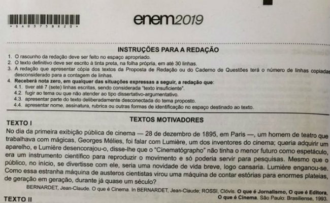 Estudante sonhou com tema da redação do Enem dias antes da prova