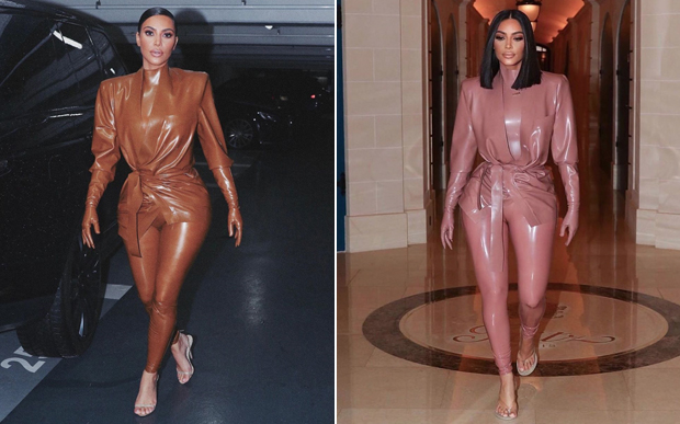 Looks latex Kim Kardashian