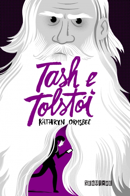 tash e tolstói Capa de Tash e Tolstoi com um homem sendo objeto central e outro personagem saindo de sua barba branca; a capa tem tons de roxo, preto e branco