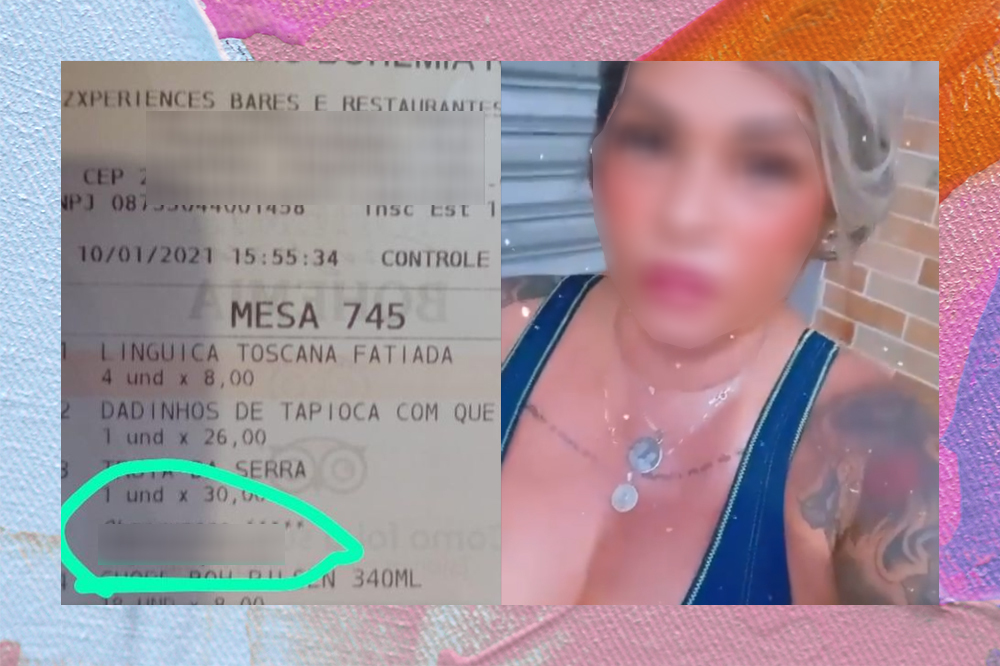 Mulher recebe comentário inoportuno sobre seios em comanda de restaurante