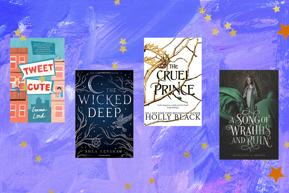 livros para ler em ingles Capas de livros: Tweet Cute, The Wicked Deep, The Cruel Prince, A Song Of Wraiths and Ruin