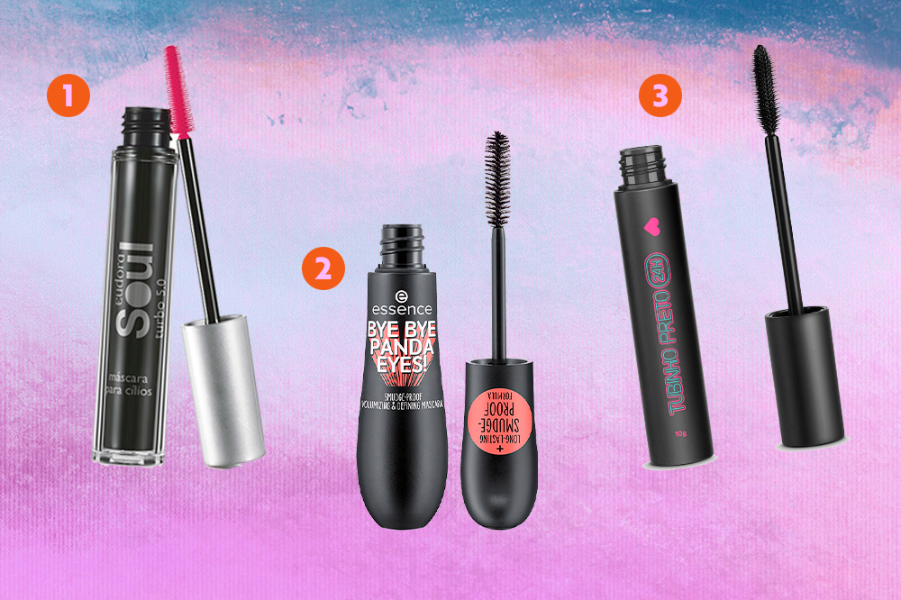 mascara-de-cilios-01 Montagem com três opções de máscara de cílios para compra