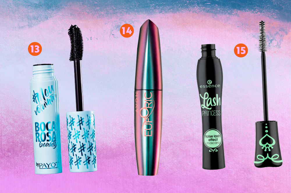 mascara-de-cilios-05 Montagem com três opções de máscara de cílios para compra