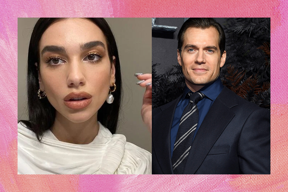 Montagem da imagem de Dua Lipa e Henry Cavill