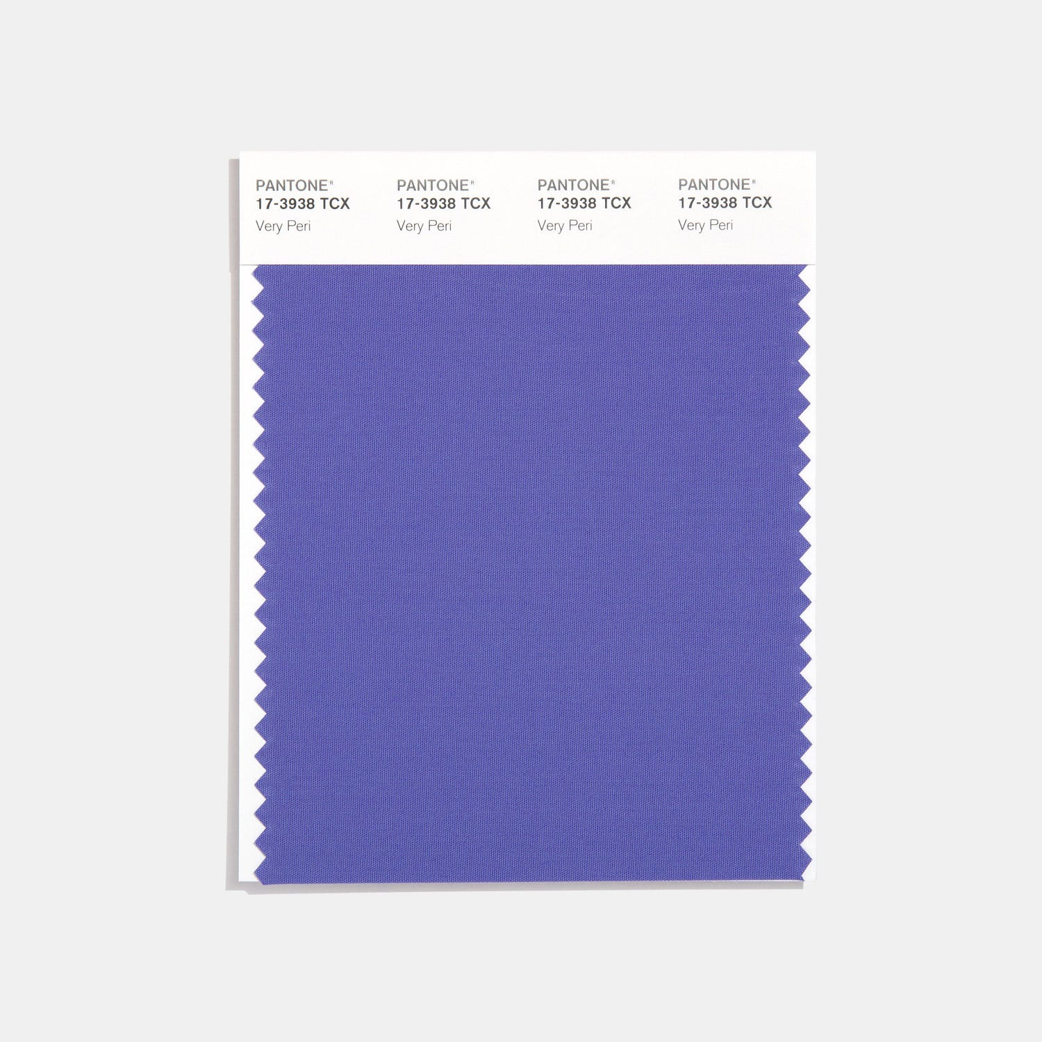 Amostra da Very Peri, cor de 2022 segundo a Pantone, que é um azul com toque de violeta