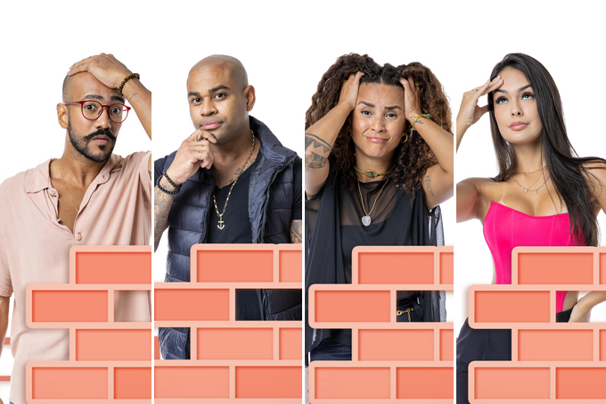 Ricardo Alface, Cezar Black, Domitila Barros e Larissa, do Big Brother Brasil 23