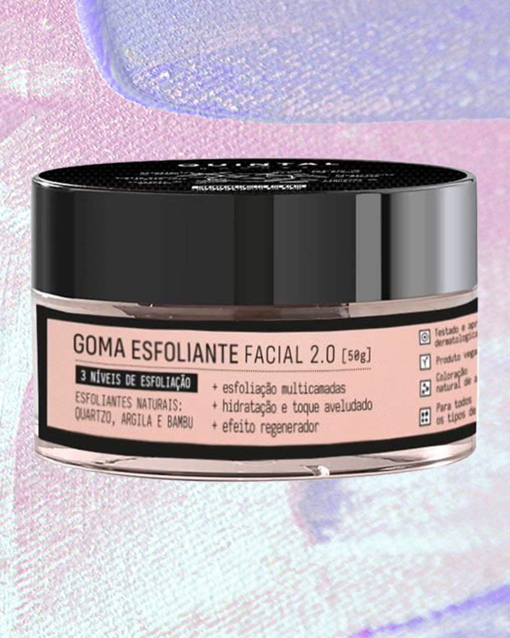 Goma esfoliante facial rosa para skincare