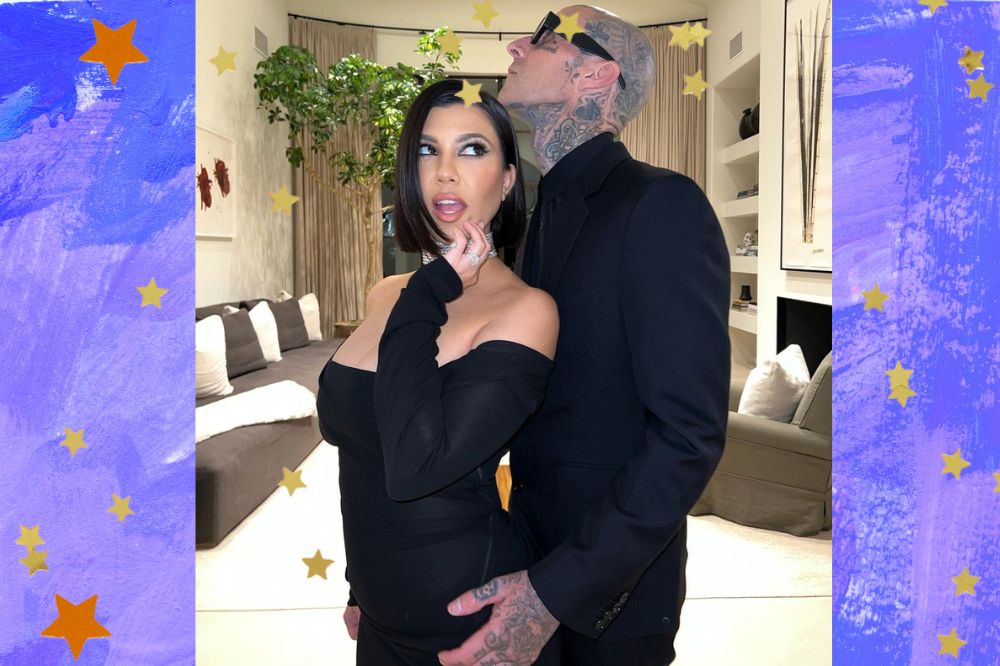 Kourtney Kardashian e Travis Barker estão vendindo look pretos