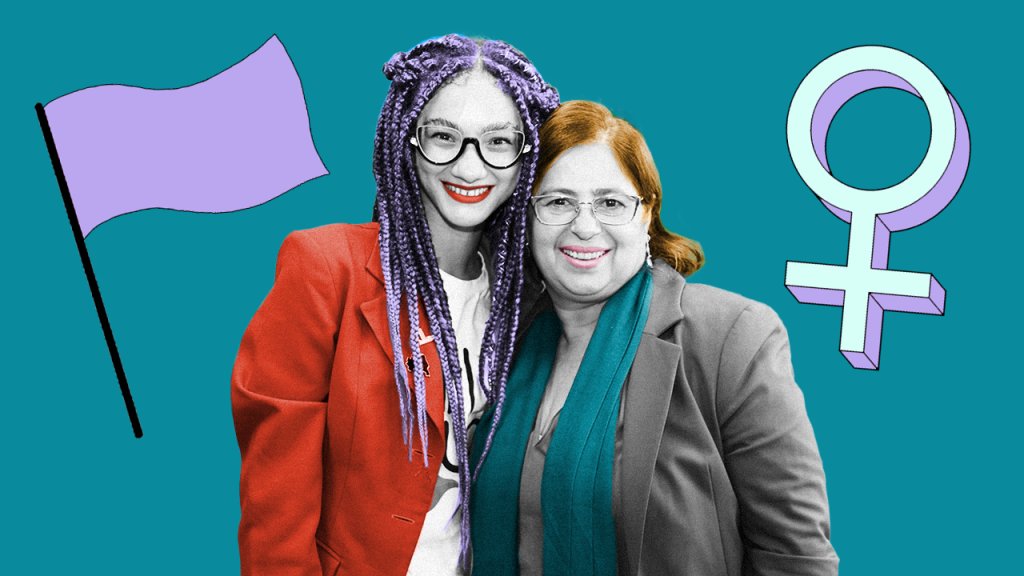 foto da ministra das mulheres com a reporter da ch