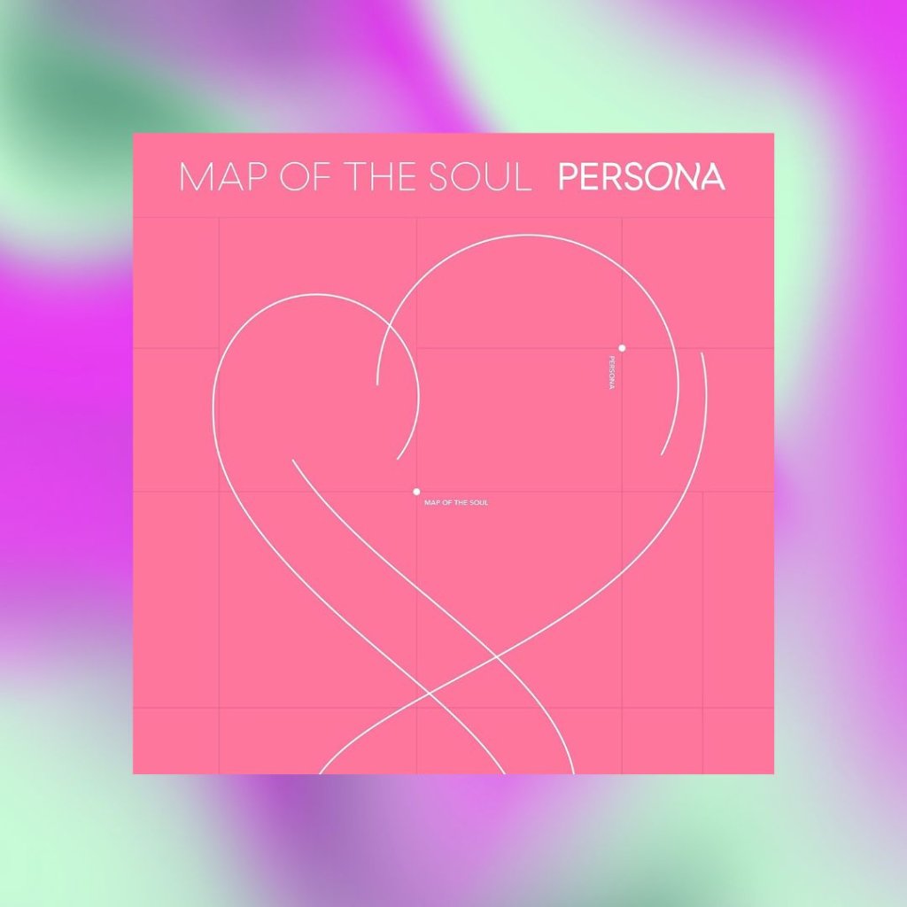 Capa do álbum Map Of The Soul de BTS. Fundo colorido.