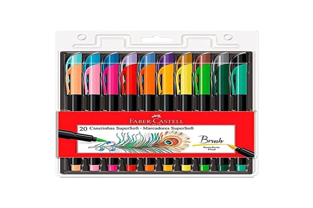 b Caneta Ponta Pincel, Lettering, Faber-Castell
