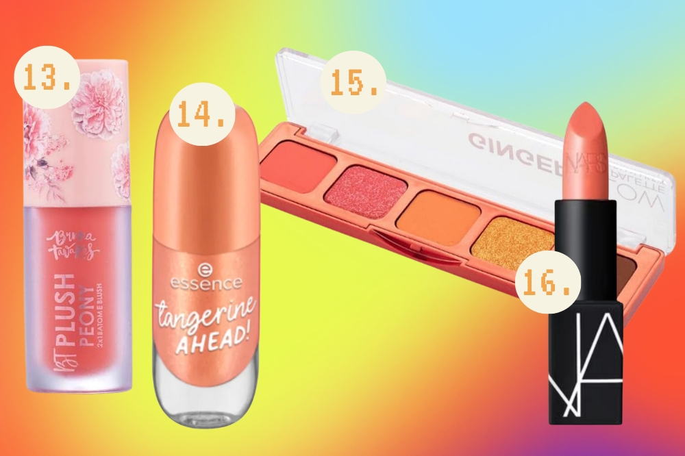 Produtos de beleza no tema Peach Fuzz, Cor do ano 2024 da Pantone