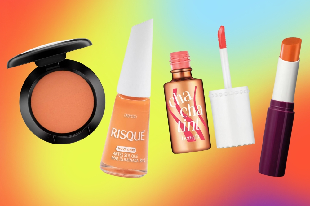 Produtos de beleza no tema Peach Fuzz, Cor do ano 2024 da Pantone