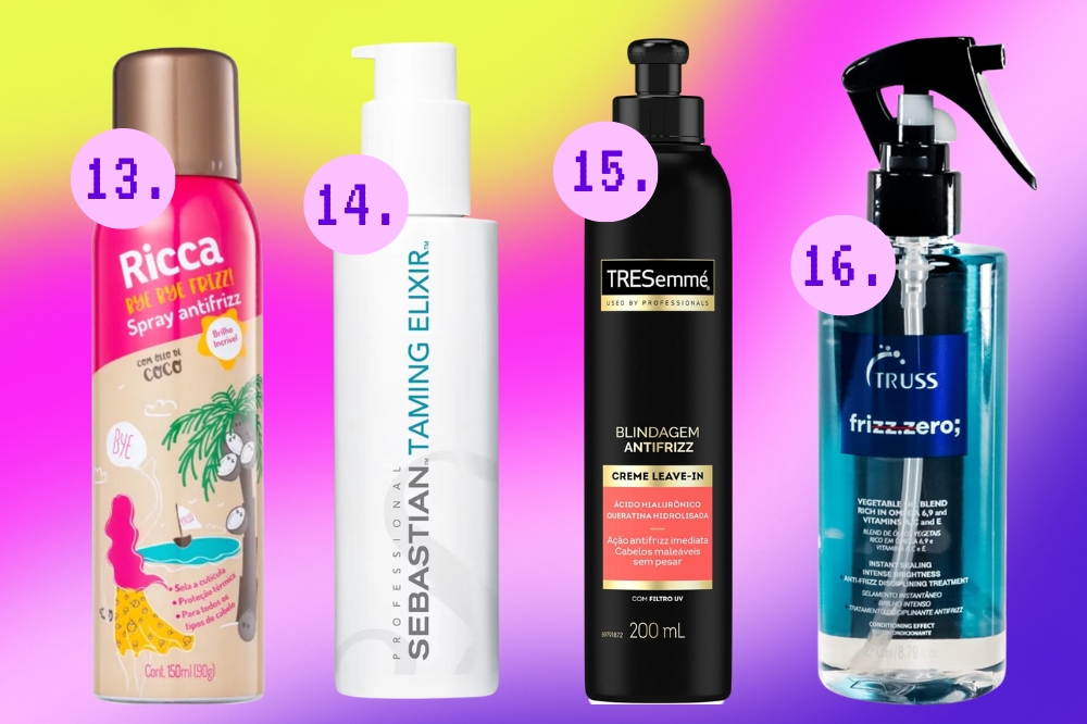 Produtos de cabelo antifrizz