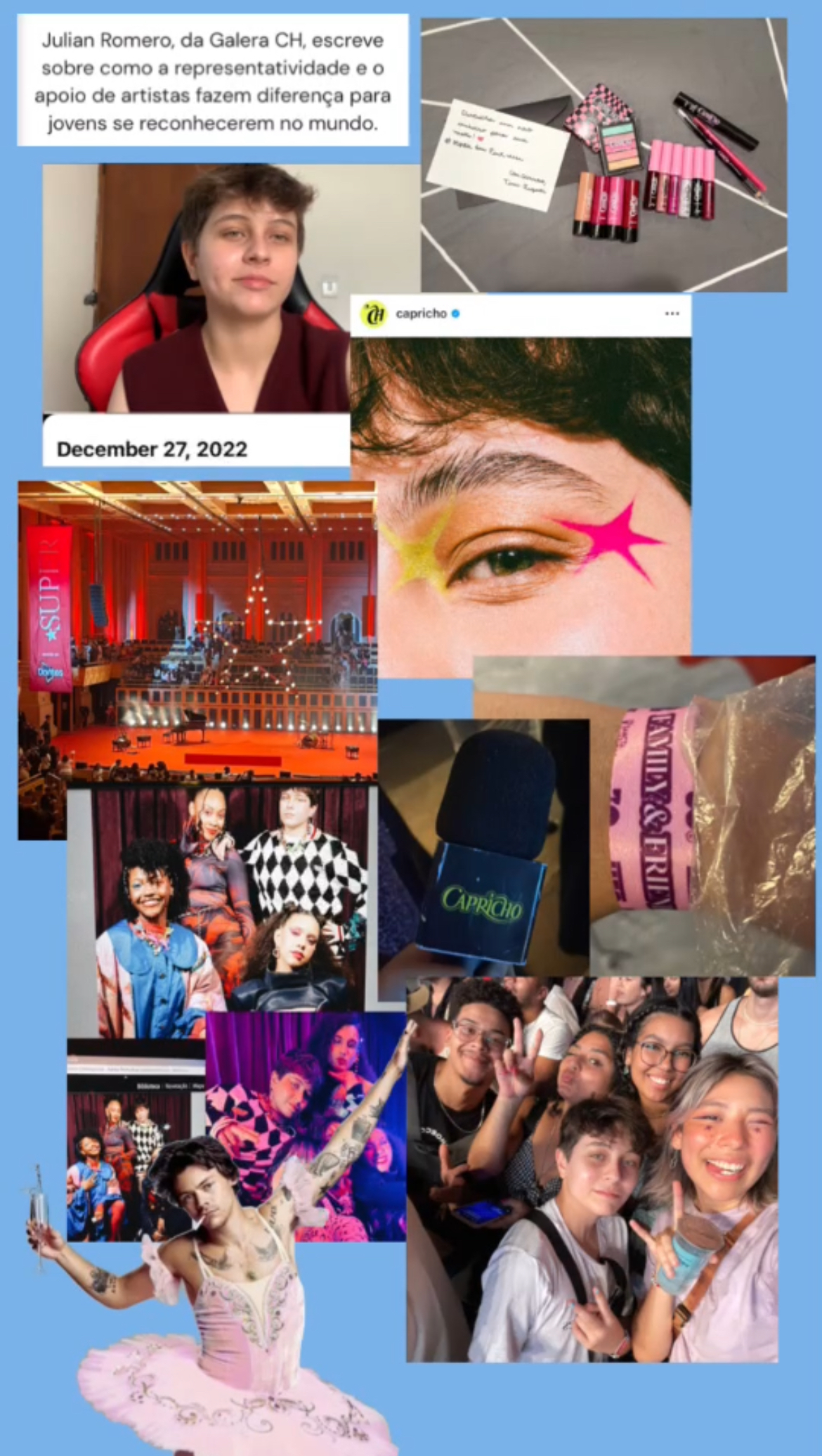 Galera Capricho 2023 foi revolucionária, mas precisamos nos despedir Imagem do moodboard do Julian da Galera Capricho 2023.