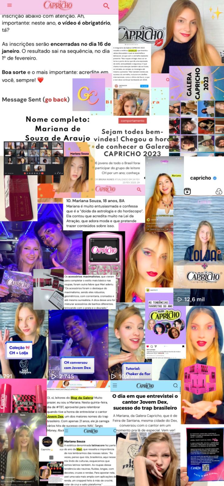 Galera Capricho 2023 foi revolucionária, mas precisamos nos despedir Imagem do moodboard da´Mariana da Galera Capricho 2023.