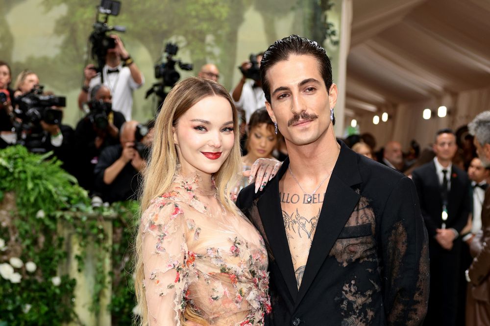 NEW YORK, NEW YORK - MAY 06: (L-R) Dove Cameron and Damiano David attend The 2024 Met Gala Celebrating "Sleeping Beauties: Reawakening Fashion" at The Metropolitan Museum of Art on May 06, 2024 in New York City. (Photo by Dimitrios Kambouris/Getty Images for The Met Museum/Vogue)