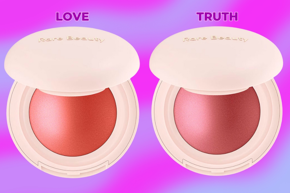 Blush iluminador em pó Soft Pinch nas cores 'Love' e 'Truth', da Rare Beauty