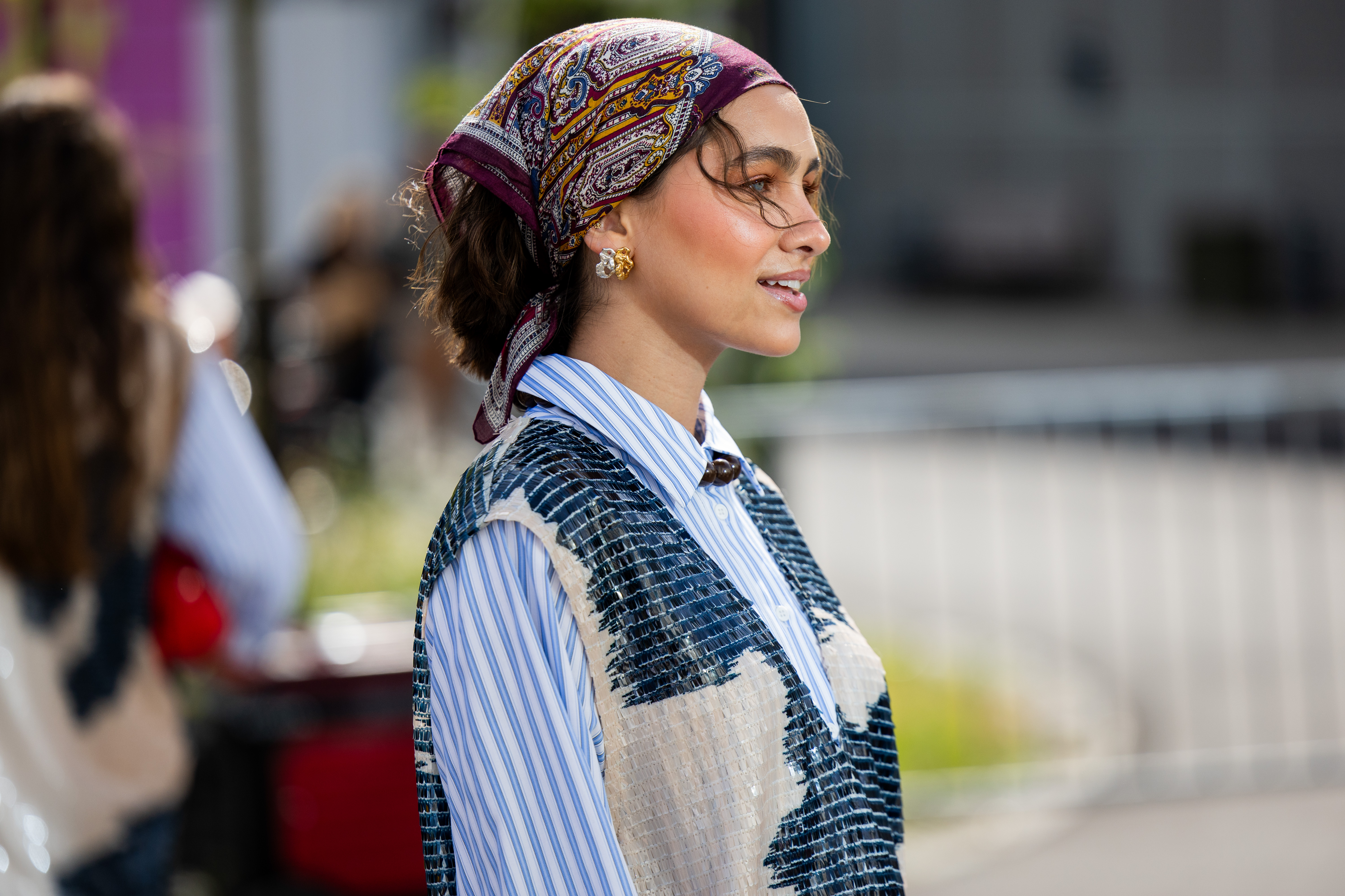 Look do street style da temporada de primavera-verão 2025 da semana de moda de Copenhagen