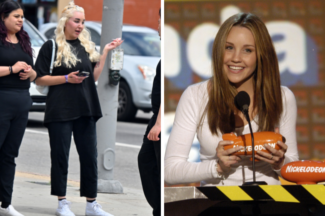 amanda bynes À esqueda, Amanda Bynes é vista nas ruas de Los Angeles; à direita, em uma das premiações da Nickelodeon.