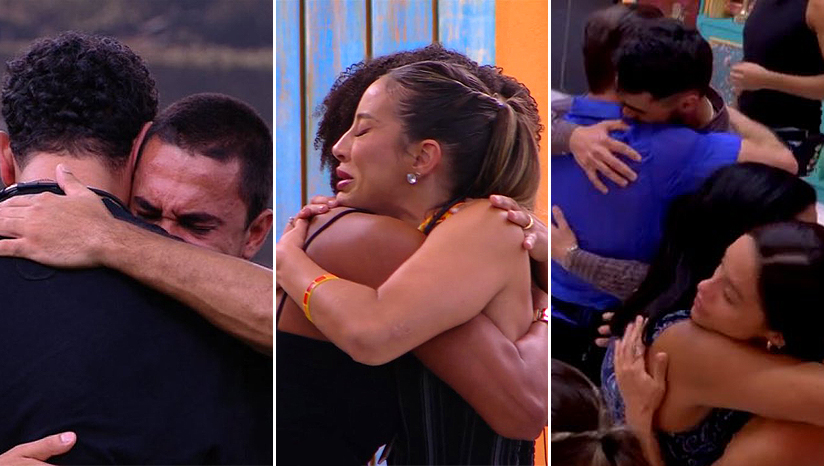 Maike e Vinícius, Aline e Renata, Diego Hypolito e João Gabriel e Dona Delma e Eva no Big Brother Brasil 25