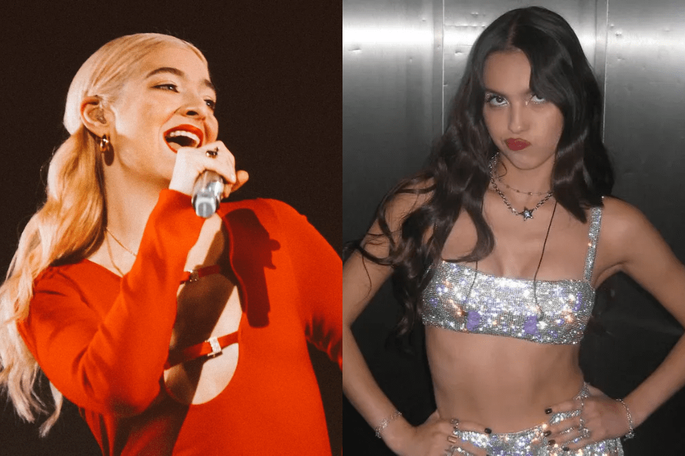 Do lado direito: Lorde; Do lado esquerdo: Olivia Rodrigo