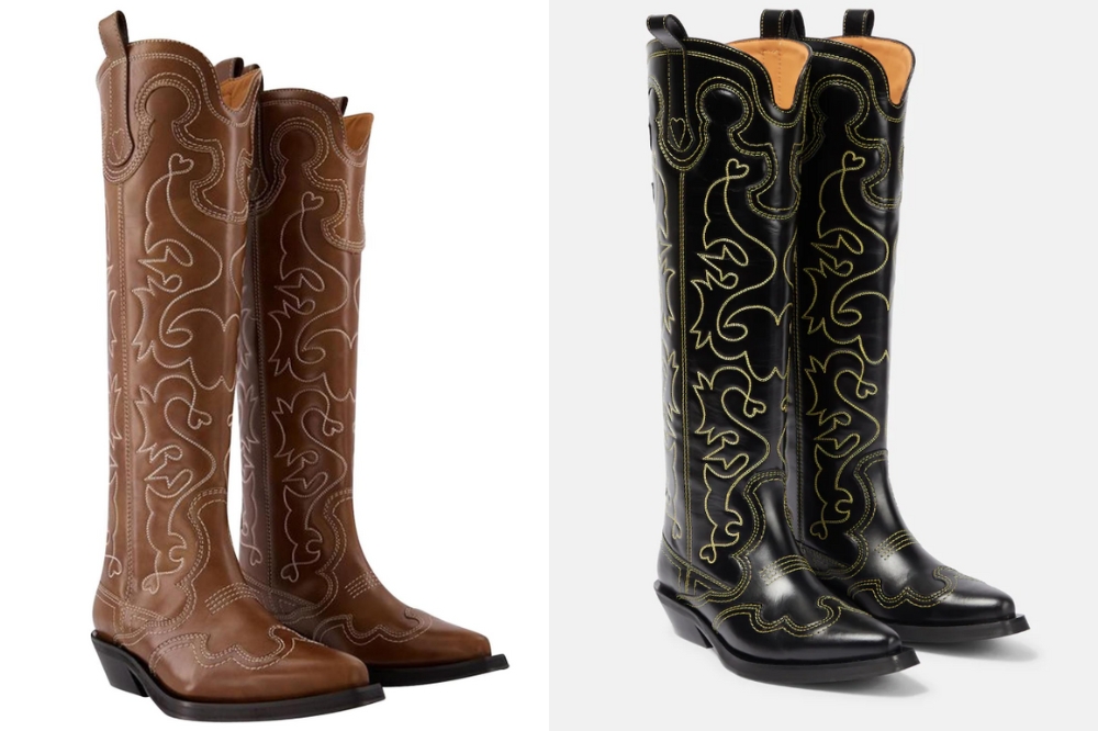 Botas western de cano longo da Ganni