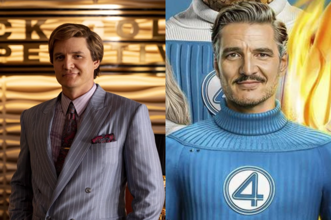 Pedro Pascal com barba e sem barba Pedro Pascal em 'Mulher Maravilha 1984' (2020) e 'Quarteto Fantástico: Primeiros Passos' (2025)