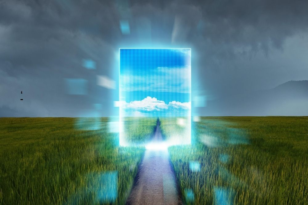 Cena misteriosa com portal