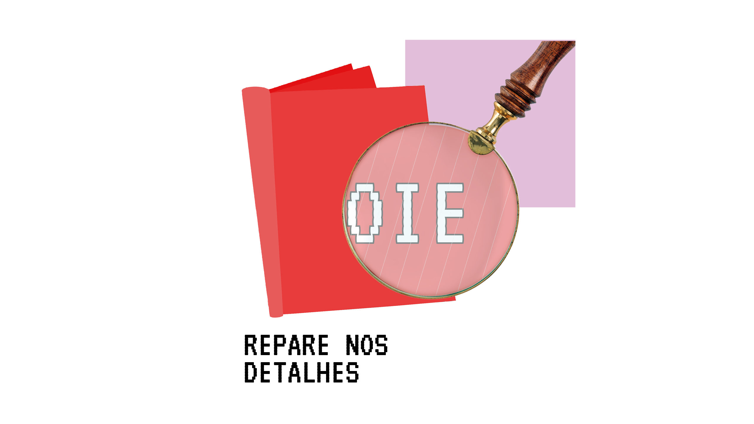 Lupa em um papel vermelho