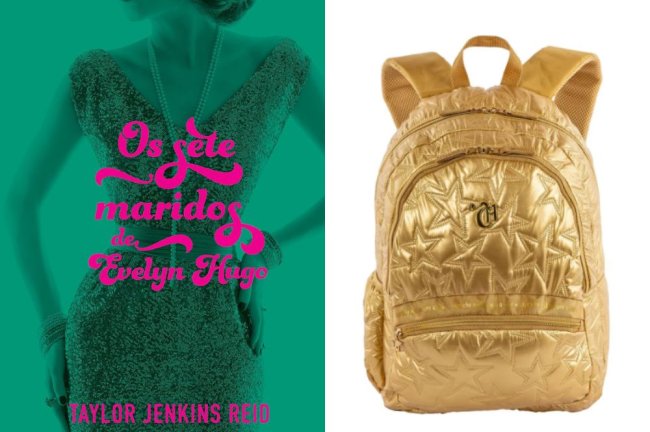 Os Sete Maridos de Evelyn Hugo e Mochila 2 Compartimentos Capricho Estrelas - Dourado