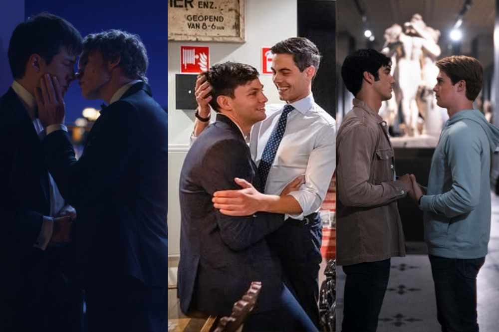 Rob Jetten e Nicolás Keenan ao lado dos protagonistas de ‘Heated Rivalry’ e ‘Vermelho, Branco e Sangue Azul’