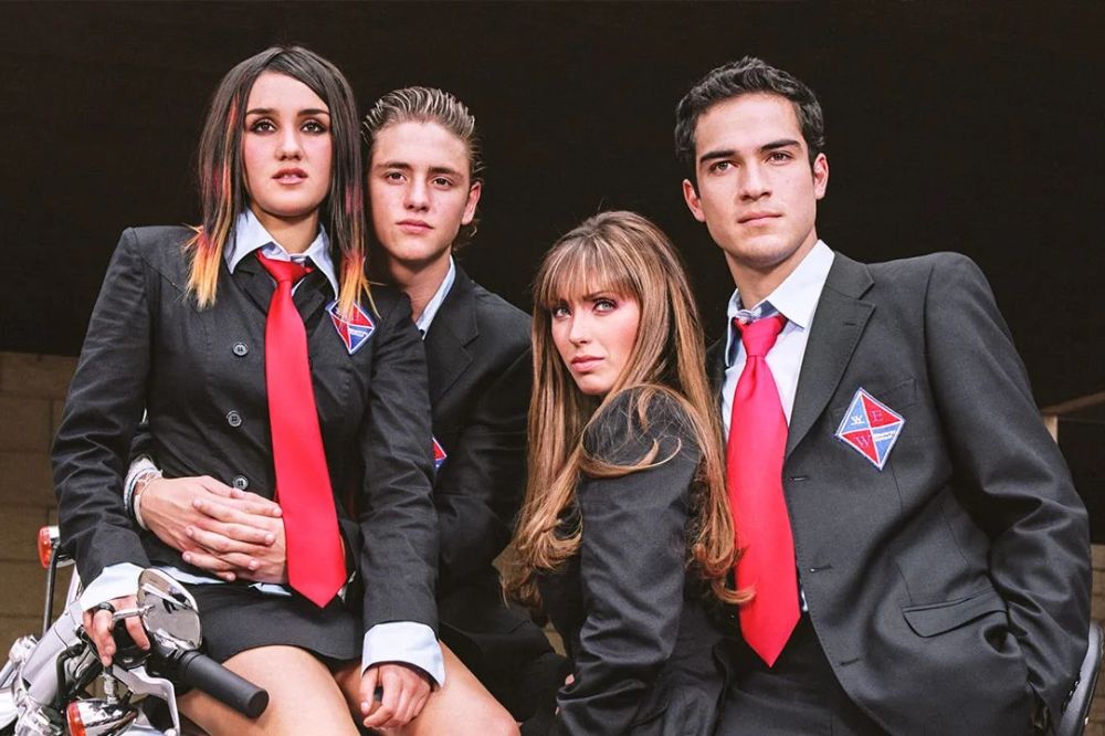 Anahí, Dulce María, Alfonso Herrera e Christopher Uckermann em ‘Rebelde’