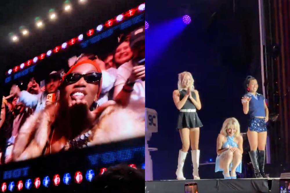 Doechii e Sabrina Carpenter em show na Colômbia